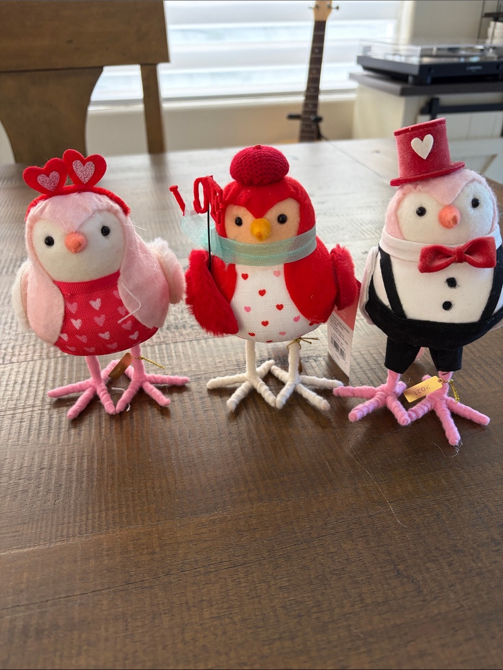 Target Valentine Plush Bird Trio in Pink, Red, White, Black